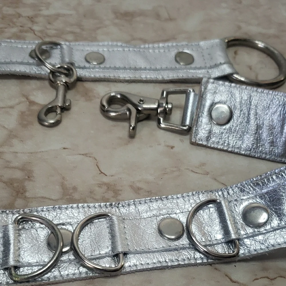 Allison Burns Silver Metallic Strap with Hardware